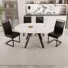 47-63" expandable circular dining table set for 4-6 people
