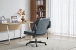 Leather Criss Cross Chair with Flip-Up Armrests, Cross Legged Office Chair on Wheels