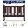 4-in-1 Convertible Baby Crib, Wood Full Size Toddler Bed with Locking Wheels, Non-Toxic Finish
