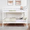 Full over Full Bunk Bed with Ladder,Wooden Bunk Bed with High Guardrail and Ladder for Kids, Teens, Dorm Rooms, and Guest Rooms,No Box Spring Needed