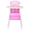 Multipurpose Adjustable Highchair,Children's dining chair for Baby Toddler Dinning Table with Feeding Tray and 5-Point Safety Buckle XH