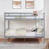 Full over Full Bunk Bed with Ladder,Wooden Bunk Bed with High Guardrail and Ladder for Kids, Teens, Dorm Rooms, and Guest Rooms,No Box Spring Needed