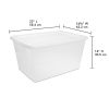 58 Quart Storage Box, Clear Plastic Storage Bin with Snap-on Lid, White