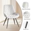Modern Dining Chairs, Comfortable Dining Room Chairs with Thick Cushions, Fabric Upholstered Side Chairs with Metal Legs for Kitchen