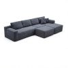 134" Modern Minimalist Modular Sectional Couch with Ottoman, Comfort L Shaped Sofa for Living Room, No Assembly Required
