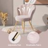 Velvet Accent Chair with Gold Metal Legs, Vanity Chair for Makeup Room, Upholstered Guest Chair for Living Room, Side Chair for Bedroom