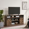 TV Stand Sliding Barn Door Modern&Farmhouse Wood Entertainment Center, Storage Cabinet Table Living Room with Adjustable Shelves for TVs Up to 65"