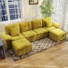 PPL 6 - Seater Modular Sectional Sofa with Movable Ottoman, Comfy Deep Seat Cloud Couch for Living Room, Apartment, Office