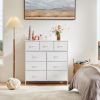 Dresser For Bedroom With 9 Fabric Storage Drawer Wardrobe Tall Chest Organizer Closet Adult Kids Clothes Cabinet Furniture
