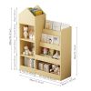 Kids Wooden Bookshelf Toy Storage Organizer with Bookcase, Kid's Storage Unit with 6 Compartments, Children Multi Shelf for Books, Toys Shelf