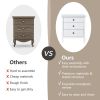 Nightstand Beside End Side Table Organizer with 3 Drawers