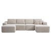 134" Modern Minimalist Modular Sectional Couch with Ottoman, Comfort L Shaped Sofa for Living Room, No Assembly Required