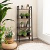 Industrial Style 4-Tier Bookshelf with Metal Frame
