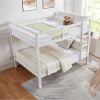 Full over Full Bunk Bed with Thick Posts,Wooden Bunk Bed with High Guardrail and Ladder for Kids, Teens, Dorm Rooms, and Guest Rooms