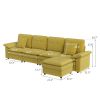 PPL 6 - Seater Modular Sectional Sofa with Movable Ottoman, Comfy Deep Seat Cloud Couch for Living Room, Apartment, Office