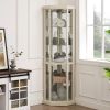 Corner Lighted Curio Cabinet Corner Glass Cabinet Lighted Curio Cabinet Corner Display Case for Living Room, Curio Cabinet, Antique collection, Wine