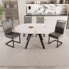 47-63" expandable circular dining table set for 4-6 people