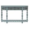 52''Modern and Contemporary Curved Console Table Sofa Table Entryway Table for Hallway Living Room with 4 Drawers and 1 Shelf
