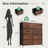 Dresser For Bedroom With 9 Fabric Storage Drawer Wardrobe Tall Chest Organizer Closet Adult Kids Clothes Cabinet Furniture