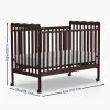 4-in-1 Convertible Baby Crib, Wood Full Size Toddler Bed with Locking Wheels, Non-Toxic Finish