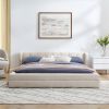 Queen Size Upholstered Bed Frame with Thick Fabric