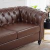84.65" Rolled Arm Chesterfield 3 Seater Sofa.