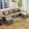 PPL 6 - Seater Modular Sectional Sofa with Movable Ottoman, Comfy Deep Seat Cloud Couch for Living Room, Apartment, Office