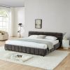 King Size Upholstered Bed ,comfortable upholstered bed frame, Chenille fabric