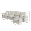PPL 6 - Seater Modular Sectional Sofa with Movable Ottoman, Comfy Deep Seat Cloud Couch for Living Room, Apartment, Office