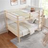 Full over Full Bunk Bed with Thick Posts,Wooden Bunk Bed with High Guardrail and Ladder for Kids, Teens, Dorm Rooms, and Guest Rooms
