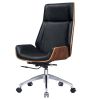 Genuine Leather Ergonomic Office Chair Boss Swivel Armless Seat Chair High Back