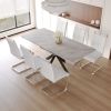 62.4" extendable 78.15" dining Table Set for 6-8 Person for Dining Room