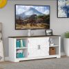 TV Stand for 80 Inch TV, Entertainment Center with Storage Cabinets, Mid Century Modern Media TV Console Table for Living Room Bedroom