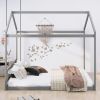 Queen Size Wooden House Bed with Headboard