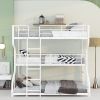 Full XL over Twin XL over Queen Size Triple Bunk Bed with Long and Short Ladder