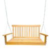 Front Porch Swing with Armrests, Wood Bench Swing with Hanging Chains,for Outdoor Patio ,Garden Yard, porch, backyard, or sunroom,Easy to Assemble