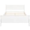 Queen Size Wood Platform Bed with Headboard and Wooden Slat Support